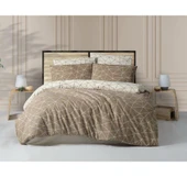 The Ecosse Çarşafı Lastikli Tek Kişilik Nevresim Takımı-Mia Vizon - 1