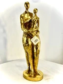 Biev Çiftli Dekoratif Gold Biblo 14*14*48 cm - 1