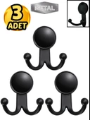 Metal Boncuk Askı Siyah Duvar Tipi – 3’lü thumbnail 1