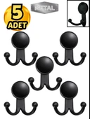 Metal Boncuk Askı Siyah Duvar Tipi – 5’li thumbnail 1