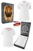 Galatasaray Orijinal Lisanslı Polo Yaka Beyaz Antrenman T-Shirt + Bileklik Set Hediyelik Ahşap Kutulu thumbnail 1