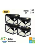 MRS SOLAR HB-100 4'lü Paket 100 LED Solar Hareket Sensörlü Güneş Enerjili 3 Mod Solar Duvar Bahçe Kamp Lambası - 1