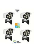 MRS SOLAR HB-200 4LÜ Paket Solar Enerjili Hareket Sensörlü Kamera Görünümlü 77 LED Mekan AYDINLATMA(2400MAH.) - 1