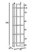 Plus aksesuar Kitaplık Raf Köşe Kitaplık Metal Kitaplık 5 Katlı Raf Kitaplık 185x45x20 - 7