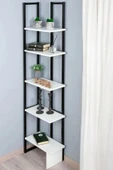 TOLIAHOME Dekoratif Tasarım Köşe Kitaplık Aksesuar Rafı 5 Katlı Raf Kitaplık - 1
