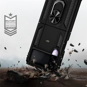 Samsung Galaxy Z Flip 3 Uyumlu Kamera Korumalı Standlı Yüzüklü Tank Kılıf thumbnail 5