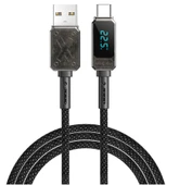 Wiwu Wi-C038 Titan Serisi USB-A to Type-C 6A 100 W LED Dijital Göstergeli Şarj ve Data Kablosu 1.2M - 1