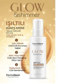Dermaderm Altın Tozu Etkili Işıltılı Nemlendirici Losyon 250 Ml. ve Spf 50+ Glow Shimmer Altın Tozu Etkili Nemlendirici Işıltılı Güneş Kremi 100 Ml. - 3