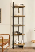 Plus aksesuar Dekoratif Tasarım Köşe Kitaplık Aksesuar Rafı 5 Katlı Raf Kitaplık - 3