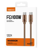 Recci RS08CC Warrior Serisi Type-C to Type-C 100W Hızlı Şarj Özellikli Data ve Şarj Kablosu 1.2M - 1