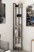 Plus aksesuar Kitaplık Raf Köşe Kitaplık Metal Kitaplık 5 Katlı Raf Kitaplık 185x45x20 - 1