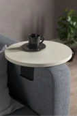 Devin Dekor Mobilya Yan Sehpa Ayarlanabilir Tepsi Dekoratif Modern Tepsi KREM - 2