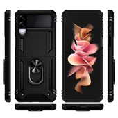 Samsung Galaxy Z Flip 3 Uyumlu Kamera Korumalı Standlı Yüzüklü Tank Kılıf thumbnail 7