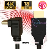HDMI 2.0 4K Ultra Hd 60 Hz L Tipi Ses ve Görüntü Aktarım Kablosu 1 Metre thumbnail 1
