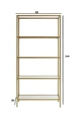 TOLIAHOME Modern 5 Katlı Beyaz Renk Metal İskeletli Cam Raflı Aksesuar Rafı Kitaplık - 3
