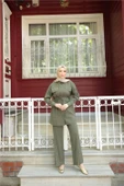 Gömlek Yaka Belden Bağcıklı Kısa Tunik İkili Tesettür Eşofman Takımı - (38-46) - 71299 - Haki thumbnail 2
