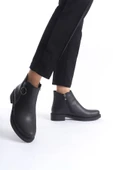 JET-MARGARET Fermuarlı Ortopedik Taban TopukluKadın Bot - CST - Siyah thumbnail 1