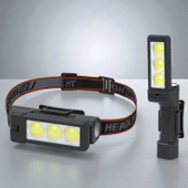 3 LED Kafa Feneri Kafa Lambası 10W Uzun Menzil Usb Şarjlı Ledli Işık Su Geçirmez Kamp El Feneri thumbnail 5