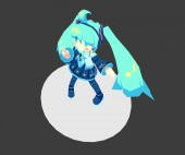 Low Poly Chibi Hatsune Miku - Vocaloid - 3D Bağlanabi̇li̇r Figure 3D Print Modeli̇ Plastik Aparat - 5