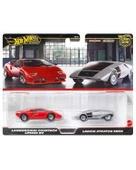 Hot Wheels Premium Lamborghini Countach LP5000 QV ve Lancia Stratos Zero 2li Set JBL02 - 1