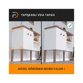 Furndiy Kendinden Yapışkanlı Vida Tapası Beyaz 21 mm Yuvarlak 50 Parça - 3