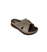 YAZKIŞ Kadın Siyah Ten Üzeri Çapraz Bantlı Taşlı Tabanı Comfort Rahat taban Terlik thumbnail 3