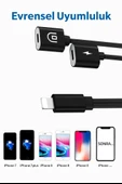 QASUL Lightning Kulaklık Şarj Çoklayıcı iphone  Uyumlu Çevirici Dönüştürücü Adaptör - 5
