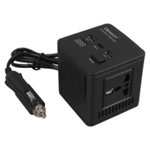 Olesson 1663 DC 12-24V 150W Oto Araç Power İnverter TYPE-C - Çift USB - 220V Üniversal Priz Girişli - 2