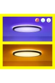 Wiz SuperSlim 22W Siyah Sıva Üstü RGB Akıllı LED Yuvarlak Panel Tavan Armatürü 42 cm çapında 2600 Lumen - 4