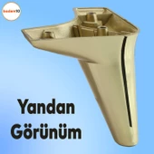 Aspen Mobilya Kanepe Sehpa Puf Koltuk Ünite Ayağı Gold Altın Baza Ayak 12 Cm (4 ADET) - 7
