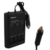 Olesson 1662 DC 12-24V 150W Oto Araç Power İnverter Ek Çakmak Girişi - 2x TYPE-C - 4x USB - 2x 220V Üniversal Priz - 1
