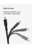 Belkin BoostCharge Örgülü USB-C Hızlı Şarj Kablosu iPhone 15, Galaxy S24, iPad, MacBook için - 1m, Siyah - 4