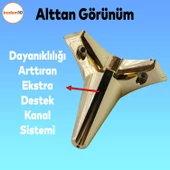 Aspen Mobilya Kanepe Sehpa Puf Koltuk Ünite Ayağı Gold Altın Baza Ayak 12 Cm (4 ADET) - 6