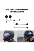 Mikrofonlu Motosiklet Kaskı Kulaklığı Tam/Yarım Yüz Kaskları için 2'si 1 Arada Type-c İntercom Kulaklık Seti - 2