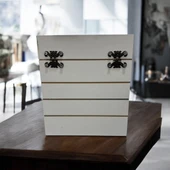 MoxoCreative Beyaz Ahşap Bahşiş Kutusu, Kilitli Tipbox, Sandık Tipi Dilek, Öneri Veya Şikayet Kutusu, Kumbara - 3