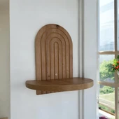 Ahşap Dekoratif Duvar Rafı/Çiçeklik (Tek Raf) - 3