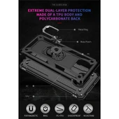 Xiaomi Poco X3 NFC Uyumlu Kamera Korumalı Standlı Yüzüklü Tank Kılıf - 3