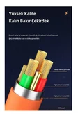BEYAZ 3in1 Metal Başlıklı Type-C-Micro Usb-Lightning Uyumlu 120W 6A Hızlı Şarj Kablosu s-219 thumbnail 6