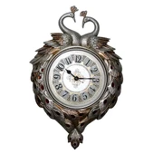 Duvar Saati Tavuskuşu Temalı Büyük Polyester Saat No.1 50 x 70 cm thumbnail 1