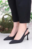Fort 129-1300 Fls Saten Önü Kapalı Arkası Açık Topuklu Kadın Ayakkabı thumbnail 9
