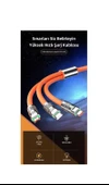 BEYAZ 3in1 Metal Başlıklı Type-C-Micro Usb-Lightning Uyumlu 120W 6A Hızlı Şarj Kablosu s-219 thumbnail 7