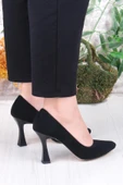Fort 35707 Düz Sade Nubuk Rahat Şık Stiletto Yüksek Topuklu Kadın Ayakkabı thumbnail 4