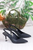 Fort 35244 Ceyn Simli Rugan Önü Kapalı Arkası Açık Topuklu Kadın Ayakkabı thumbnail 5
