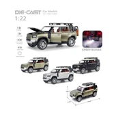 HCL-510A Çek Bırak 1:22 Sesli Ve Işıklı Buharlı DF Metal Jeep thumbnail 1