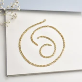 14 Ayar Altın Kaplama İtalyan Gösterişli ve Hafif Gümüş Bileklik - BP00101 thumbnail 4