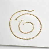 14 Ayar Altın Kaplama İtalyan Gösterişli ve Hafif  Gümüş Zincir - NP00102 thumbnail 4