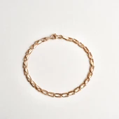 14 Ayar Altın Kaplama İtalyan Gösterişli ve Hafif Gümüş Bileklik - BP00102 thumbnail 4