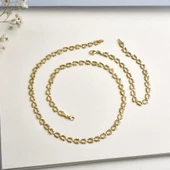 14 Ayar Altın Kaplama İtalyan Gösterişli ve Hafif  Gümüş Zincir - NP00103 thumbnail 4