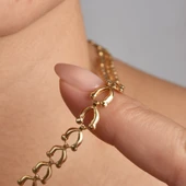 14 Ayar Altın Kaplama İtalyan Gösterişli ve Hafif  Gümüş Zincir - NP00103 thumbnail 3