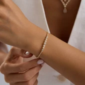 Kombin Prenses Damla Sarı Altın Takı Seti - 2